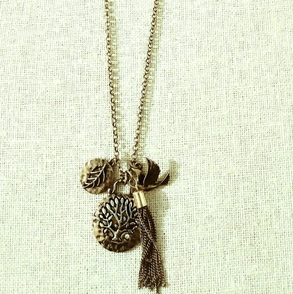 Tree of life charm necklace w earrings